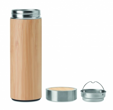 Logo trade corporate gifts image of: Double wall bamboo flask 400ml