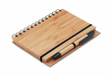 Logotrade business gift image of: Bamboo notebook with pen lined BAMBLOC