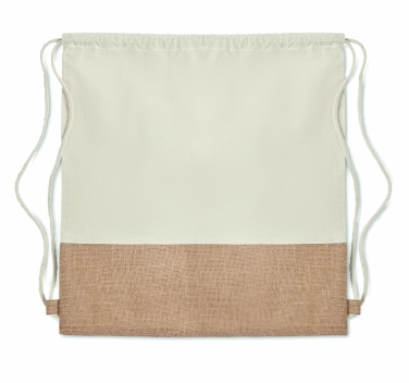 Logo trade corporate gift photo of: Drawstring bag w/ jute details