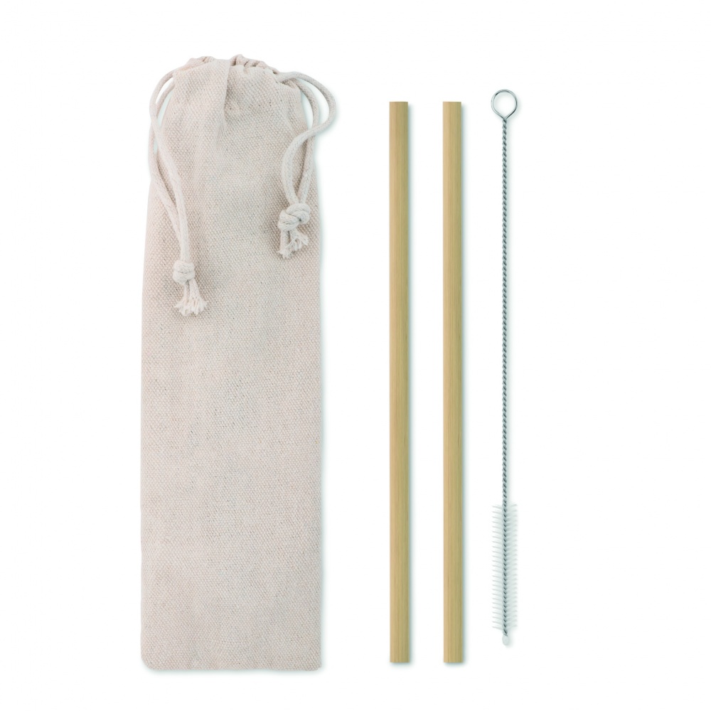 Logo trade promotional giveaways picture of: Bamboo Straw w/brush in pouch