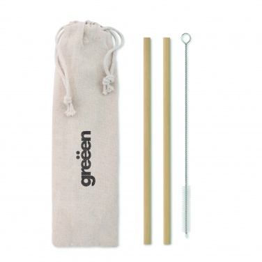 Logotrade corporate gift picture of: Bamboo Straw w/brush in pouch