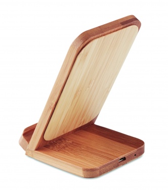 Logotrade promotional items photo of: Bamboo wireless charge stand 5W WIRESTAND