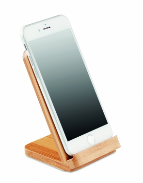 Logo trade promotional giveaways image of: Bamboo wireless charge stand 5W WIRESTAND