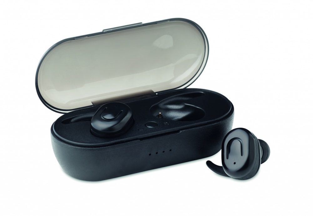 Logo trade promotional products image of: TWS earbuds with charging box