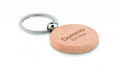 Logo trade promotional product photo of: Round wooden key ring Saldus