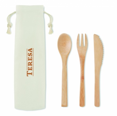 Logo trade promotional items picture of: Bamboo cutlery set