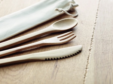 Logo trade advertising products picture of: Bamboo cutlery set