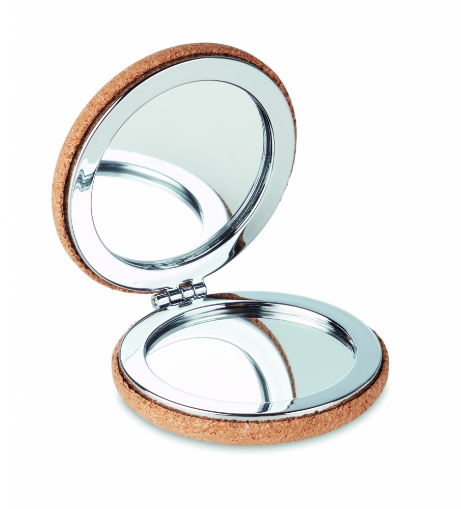 Logo trade promotional giveaways image of: Pocket mirror with cork cover