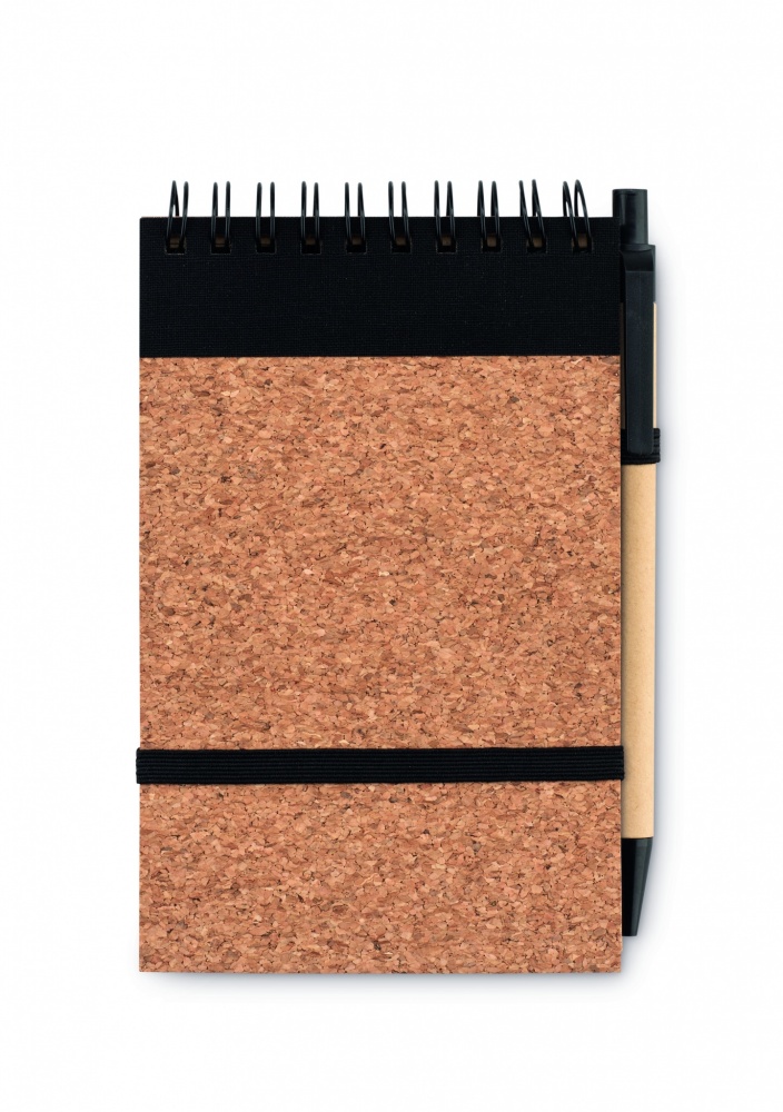 Logotrade promotional products photo of: A6 Cork notepad with pen