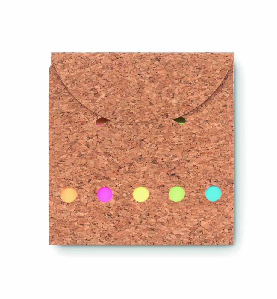 Logo trade corporate gifts image of: Cork sticky note memo pad
