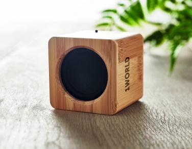 Logo trade promotional item photo of: Bamboo wireless speaker
