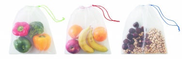Logo trade advertising product photo of: Set of 3 RPET mesh food bags