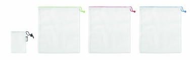 Logo trade advertising product photo of: Set of 3 RPET mesh food bags