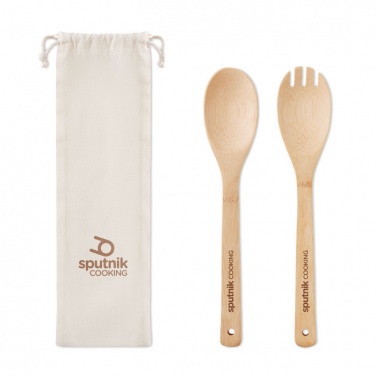 Logo trade promotional product photo of: Set bamboo utensils salad