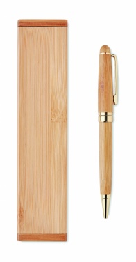 Logo trade promotional products picture of: Bamboo twist-action ballpoint pen in a box