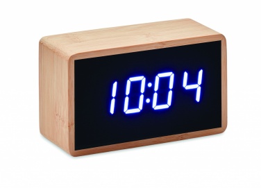 Logo trade promotional product photo of: LED alarm clock bamboo casing Düsseldorf