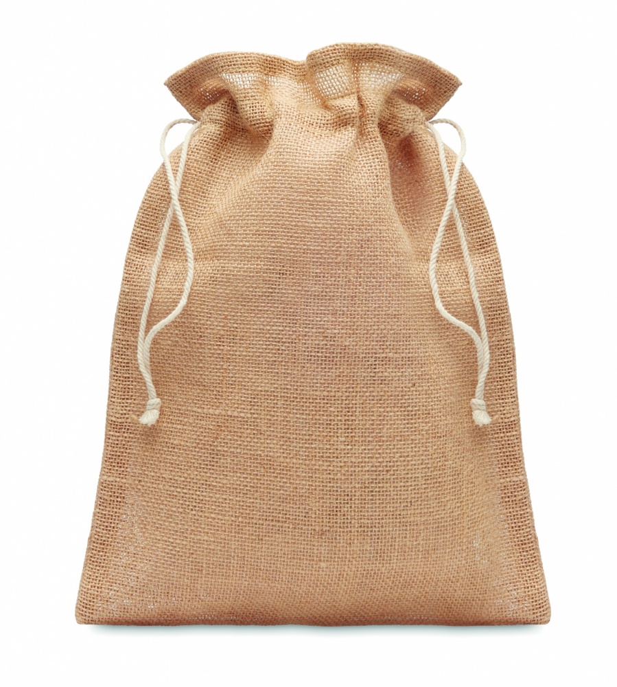 Logotrade promotional product picture of: Small jute gift bag 14 x 22 cm