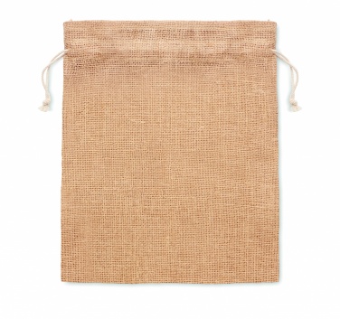 Logo trade promotional gift photo of: Small jute gift bag 14 x 22 cm