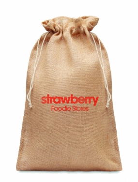 Logo trade business gifts image of: Large jute gift bag 30x47 cm