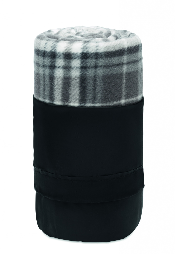 Logo trade business gifts image of: RPET fleece travel blanket