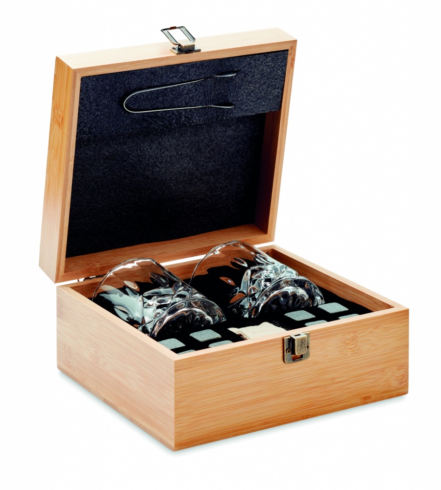 Logo trade promotional items picture of: Whisky set in bamboo box