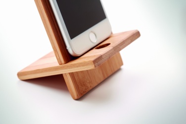 Logo trade advertising product photo of: Bamboo phone stand/ holder WHIPPY