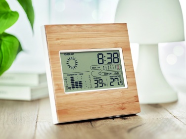 Logotrade corporate gifts photo of: Weather station bamboo front TURKU