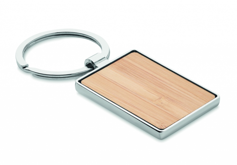 Logotrade advertising product image of: Rectangular key ring bamboo WEST