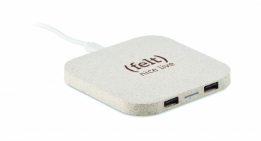 Logo trade business gifts image of: Hub charger wheat straw/ABS 5W