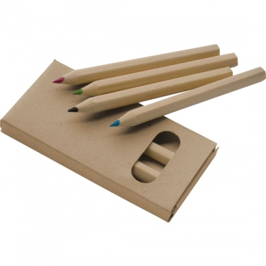 Logo trade business gifts image of: Wooden crayons MINNIE