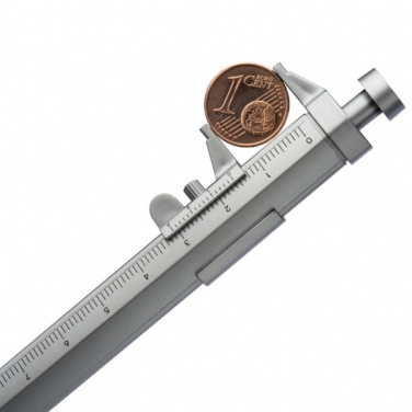 Logo trade promotional item photo of: Plastic ballpen with sliding calliper PRESCOT