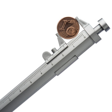Logotrade promotional giveaway picture of: Plastic ballpen with sliding calliper PRESCOT