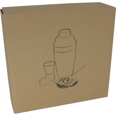 Logo trade promotional giveaways image of: Metal cocktail set, 3-piece MESSINA