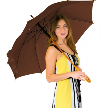 Logo trade promotional gifts image of: Wooden automatic umbrella Nancy