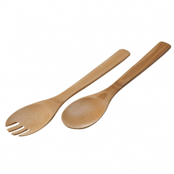 Logo trade promotional merchandise picture of: Bamboo salad servers CAPUA