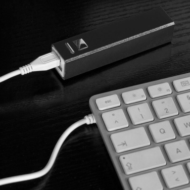 Logo trade promotional products image of: Metal power bank PORT HOPE 2200mAh