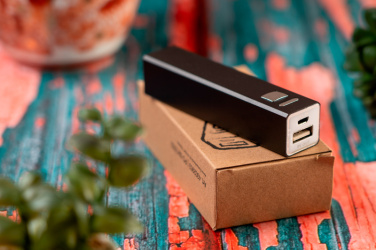 Logo trade corporate gifts picture of: Metal power bank PORT HOPE 2200mAh