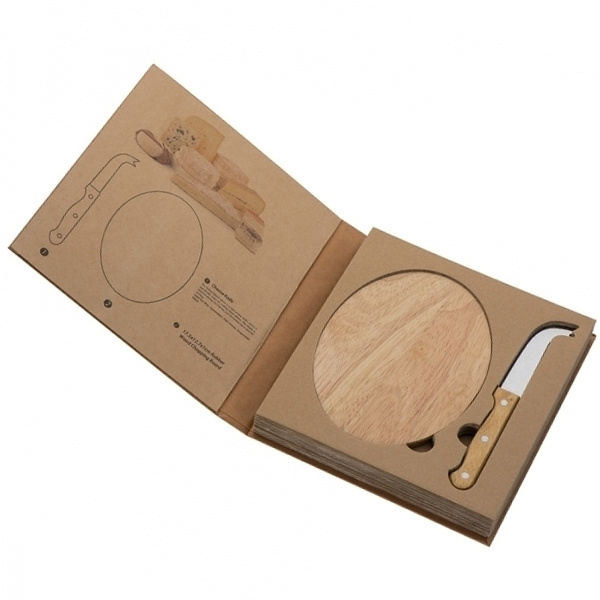 Logotrade promotional giveaway picture of: Cheese chopping board with knife GOUDA