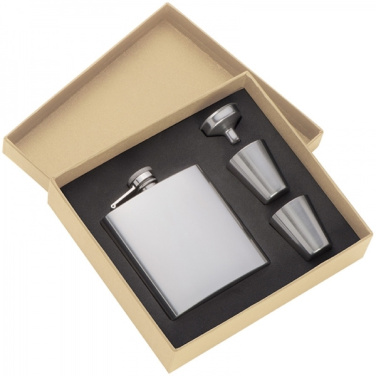Logo trade promotional products image of: Hip flask with 2 shot glasses SANDVIKEN 170 ml