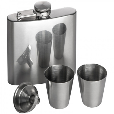Logotrade promotional giveaway image of: Hip flask with 2 shot glasses SANDVIKEN 170 ml