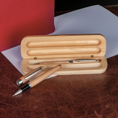 Logotrade promotional giveaways photo of: Wooden writing set ballpen and roller INDIANAPOLIS