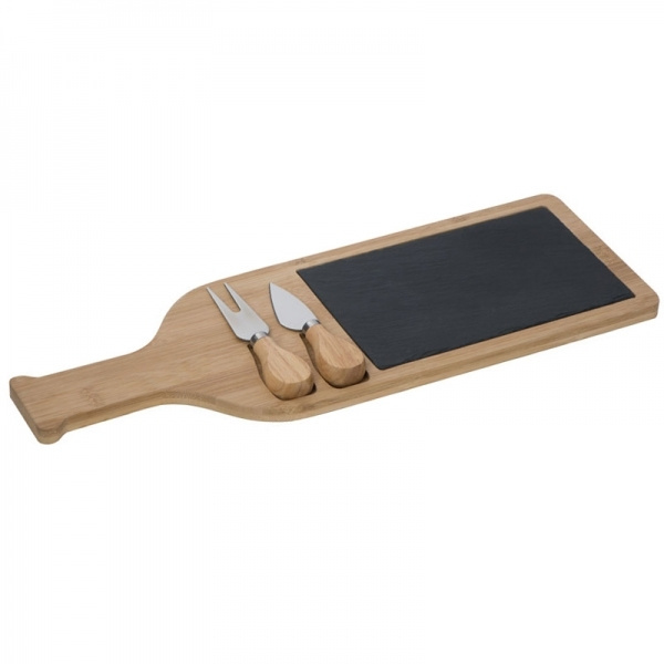Logo trade promotional giveaways picture of: Cheese chopping board with slate plate CALAIS