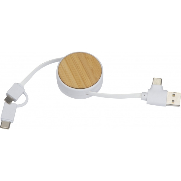 Logotrade corporate gift picture of: Bamboo charging cable GRONINGEN