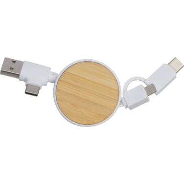 Logotrade promotional item image of: Bamboo charging cable GRONINGEN