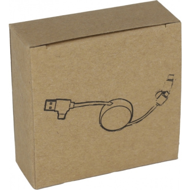 Logo trade promotional giveaway photo of: Bamboo charging cable GRONINGEN