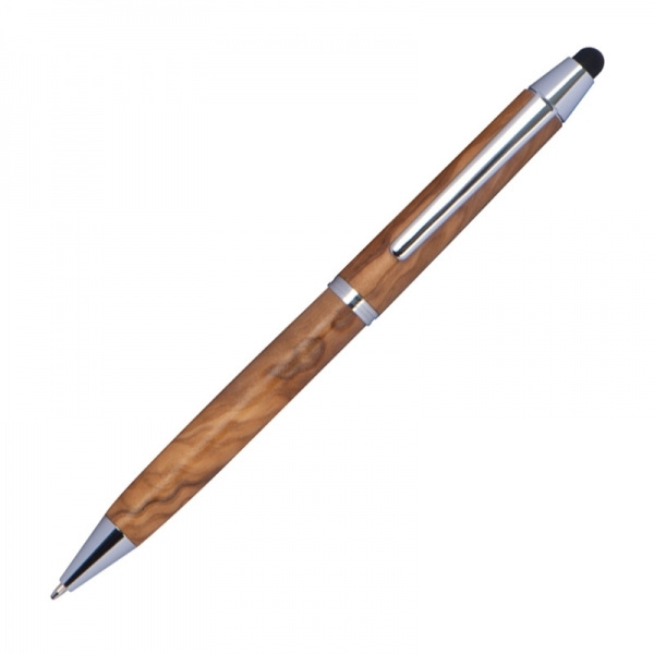 Logo trade promotional gifts image of: Wooden ballpen with touch function ERFURT