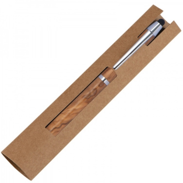 Logo trade promotional merchandise photo of: Wooden ballpen with touch function ERFURT