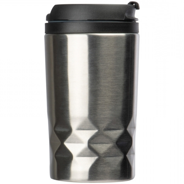 Logo trade promotional gifts image of: Stainless steel mug with lid ROMA 250 ml