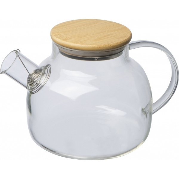 Logotrade advertising product picture of: Glass jug with bamboo lid FRANKFURT 1000ml