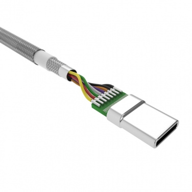 Logo trade promotional merchandise picture of: Nylon data transfer cable LK30 Type - C Quick Charge 3.0